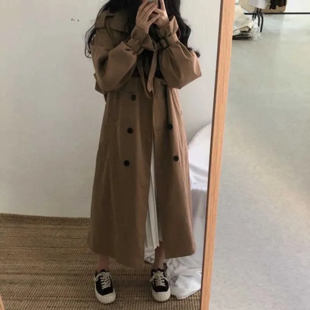 VANESSA LAB • Khaki Beige Trench Coat Driving Jacket - Picture 6 of 11